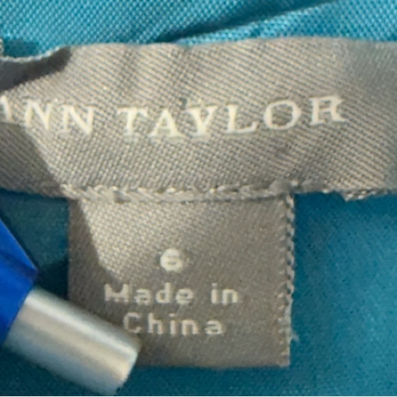 Ann Taylor Strapless Dress in Vibrant Blue 100% Silk Dress - Picture 3 of 8